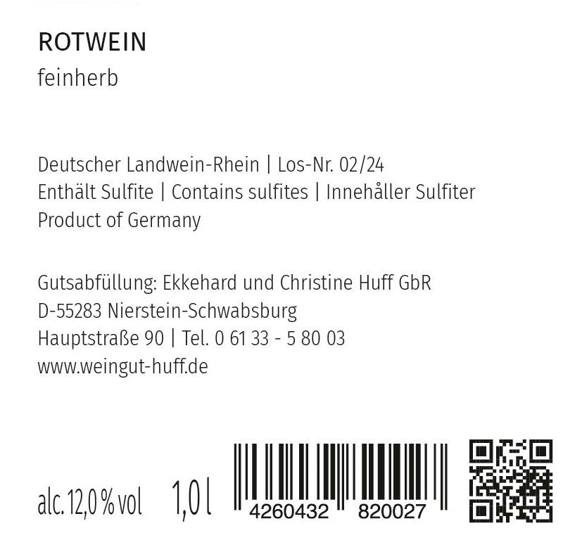 Wald & Wiese Rotwein feinherb Nr.2002