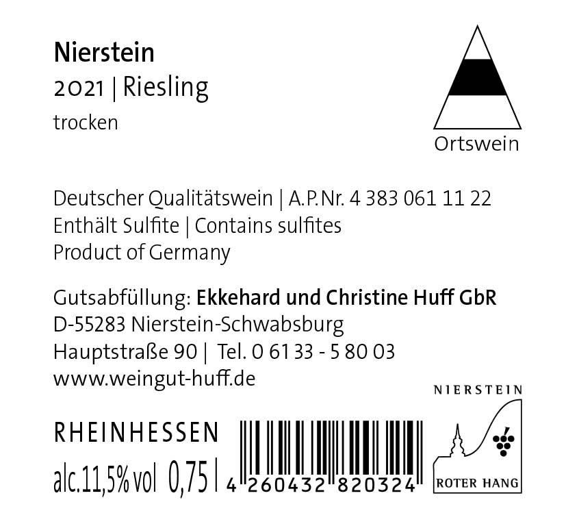 2021 Nierstein Riesling 'vom Rotliegenden' trocken Nr.2132 - 93 Punkte bei jamessuckling.com