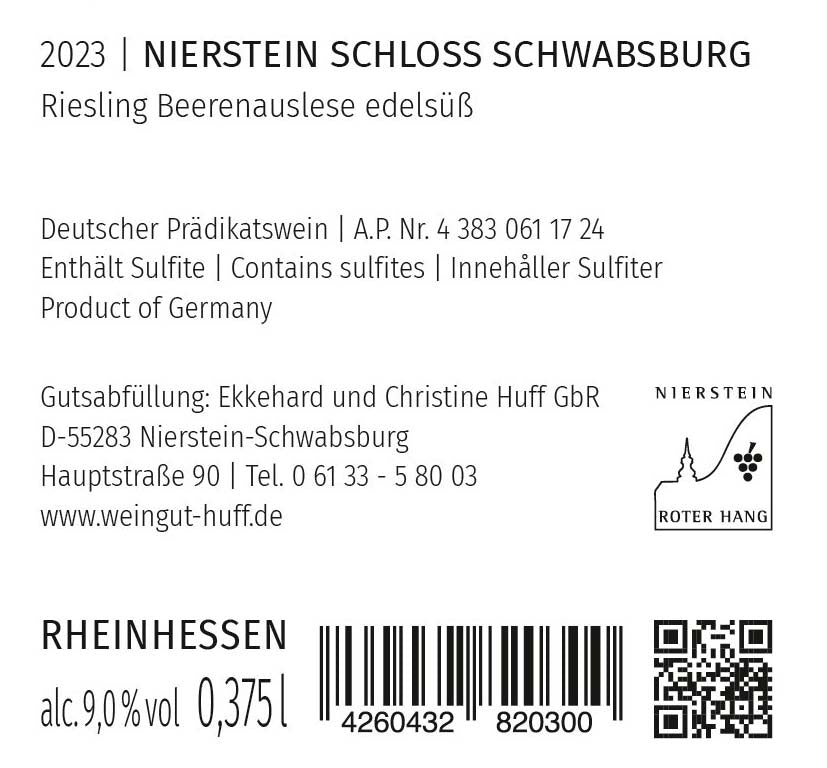 2023 Schloss Schwabsburg Riesling Beerenauslese Nr.2330