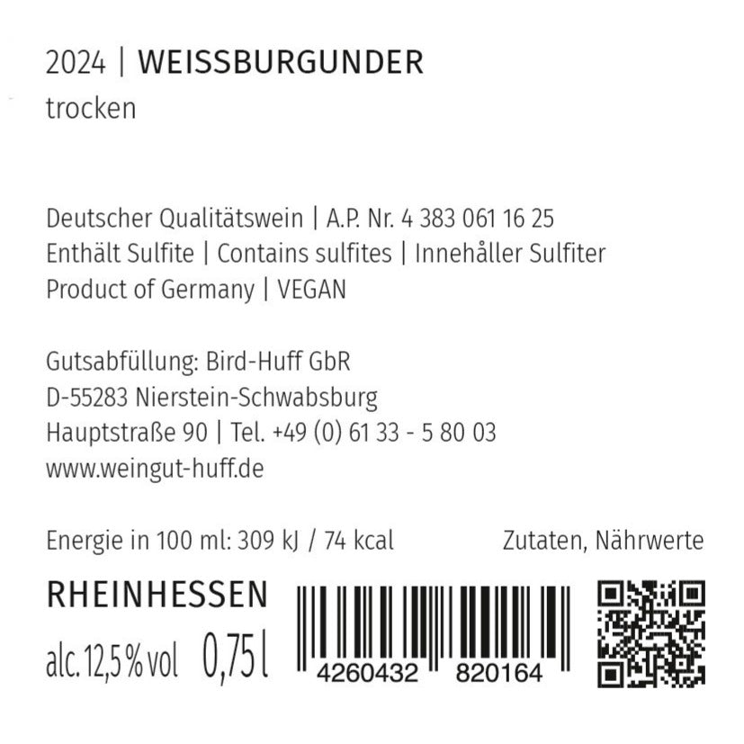 2024 Weissburgunder trocken - gelbe Früchte und ausgewogen