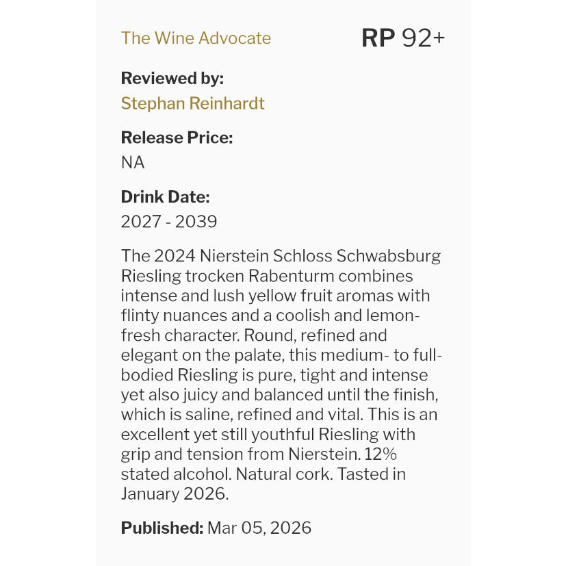 2024 Rabenturm Riesling trocken - kompakt und vielschichtig