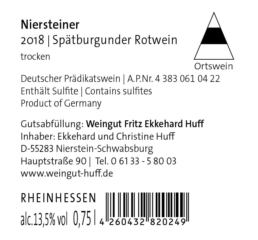 2018 Nierstein Spätburgunder 'vom Kalkstein' Rotwein trocken Nr.1824