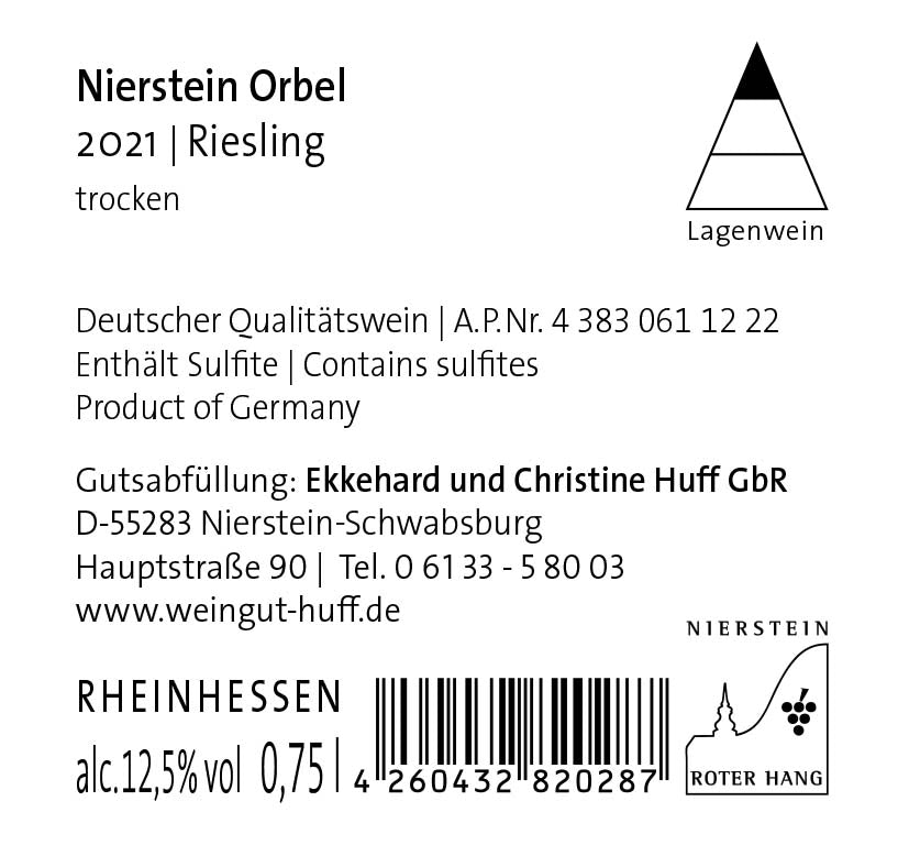 2021 Orbel Riesling trocken Nr.2128 - 94 Punkte bei jamessuckling.com