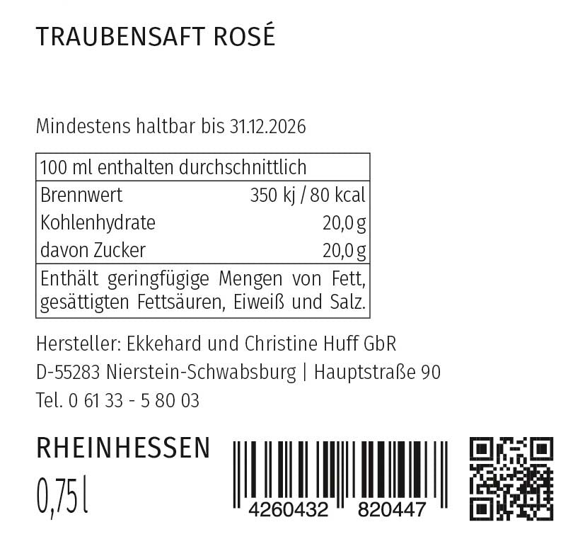 Traubensaft Spätburgunder Rosé