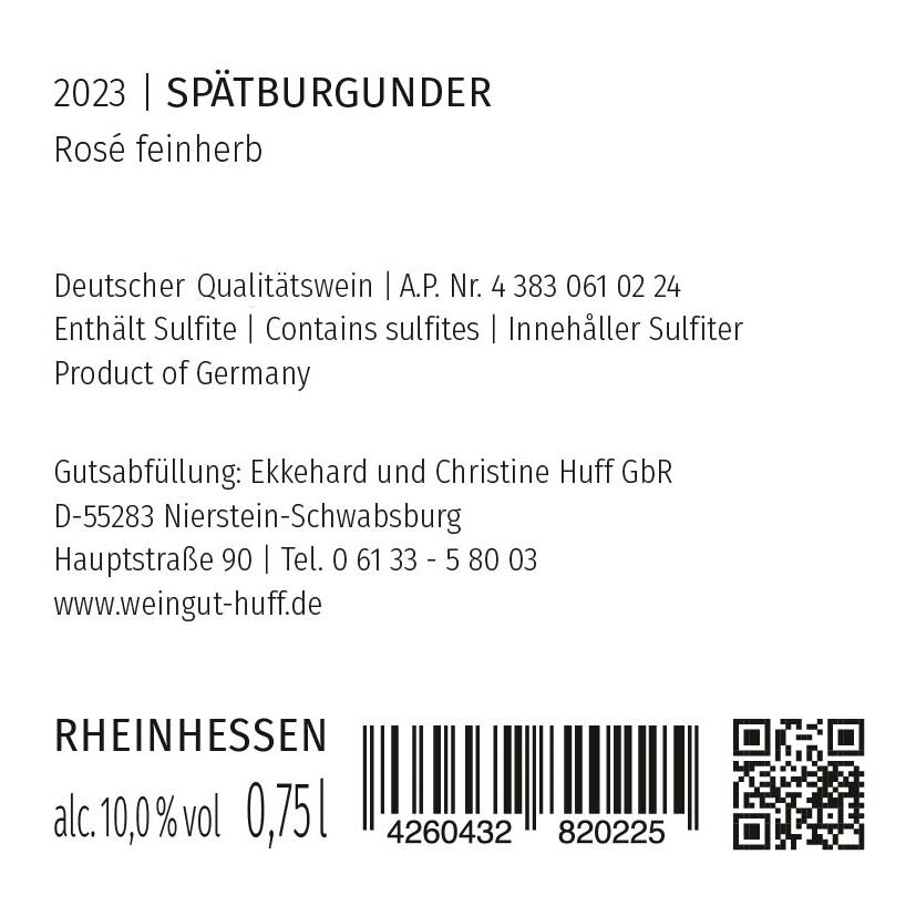 2023 Spätburgunder Rosé feinherb Nr.2322