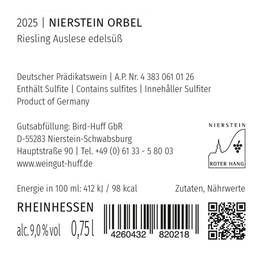 2025 Orbel Riesling Auslese Nr.2521