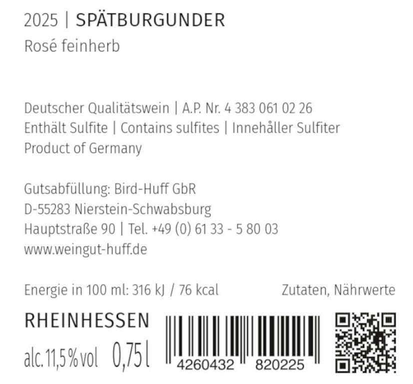 2025 Spätburgunder Rosé feinherb - Erdbeernoten und erfrischend