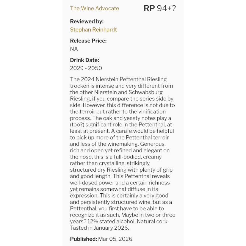 2024 Pettenthal Riesling trocken - duftig und strukturiert